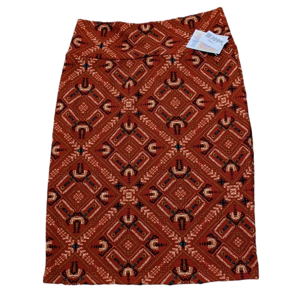 🆕 LulaRoe Pattern Midi Skirt L - Picture 1 of 2